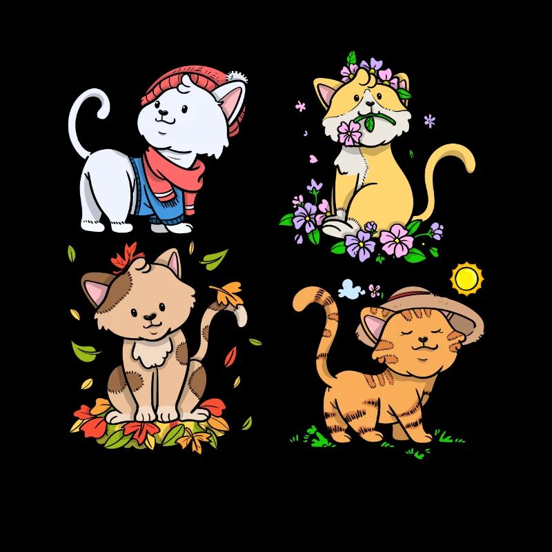 Chaque saison est une saison de chat Saisons Chats