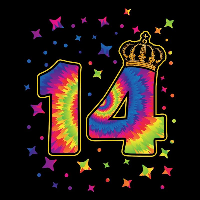 Tie-dye 14. Geburtstagsfeier 14 Jahre Alter