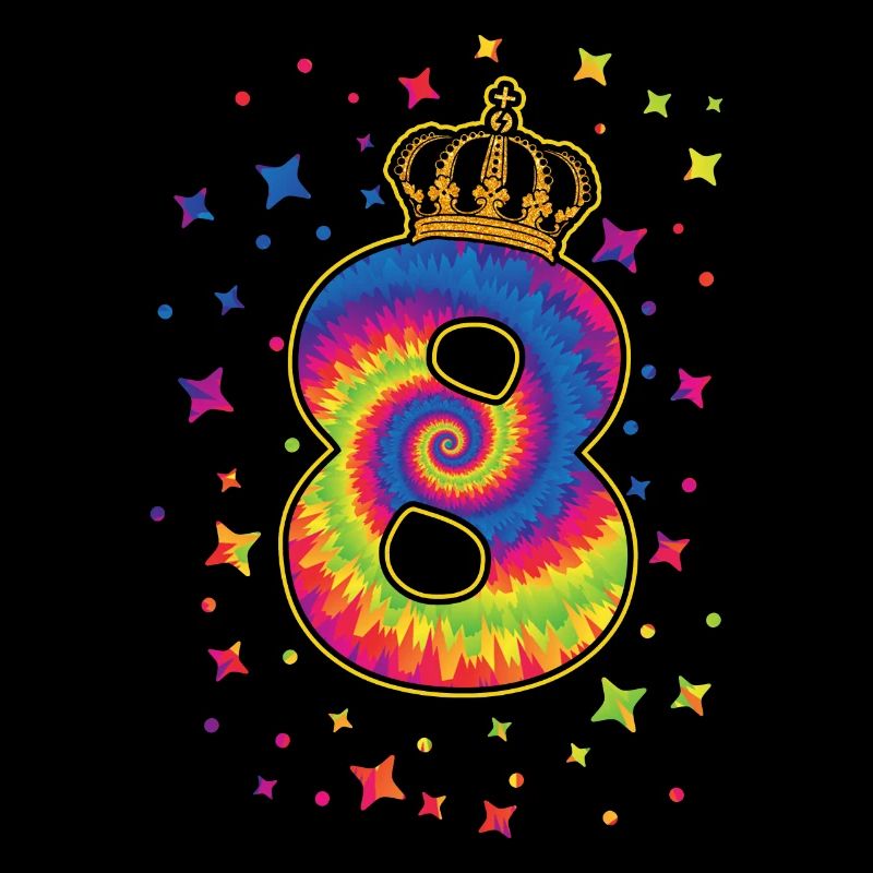 Tie-dye 8. Geburtstagsfeier 8 Jahre Alter