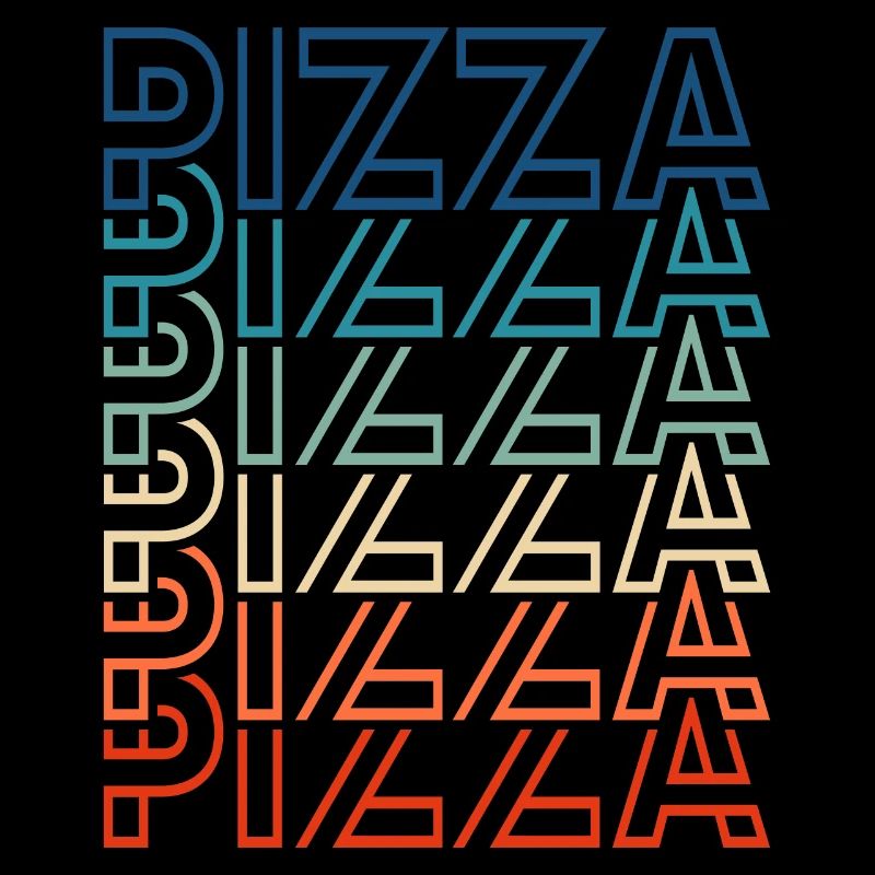 Retro Pizza Vintage Text Pizza Lover