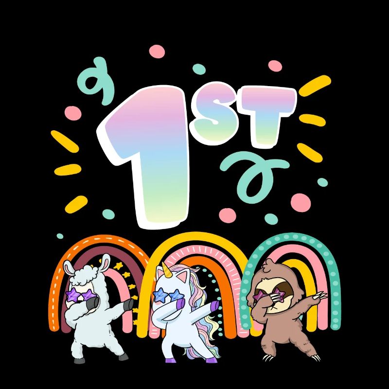 1st Birthday Dabbing Llama Unicorn Sloth | 1st