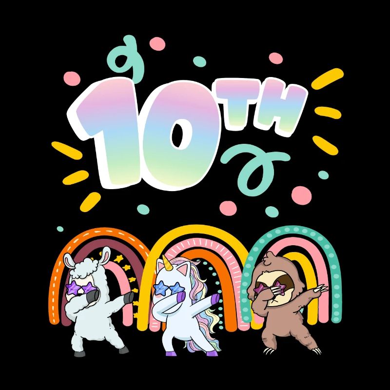10. Geburtstag Dabbing Llama Einhorn Faultier |