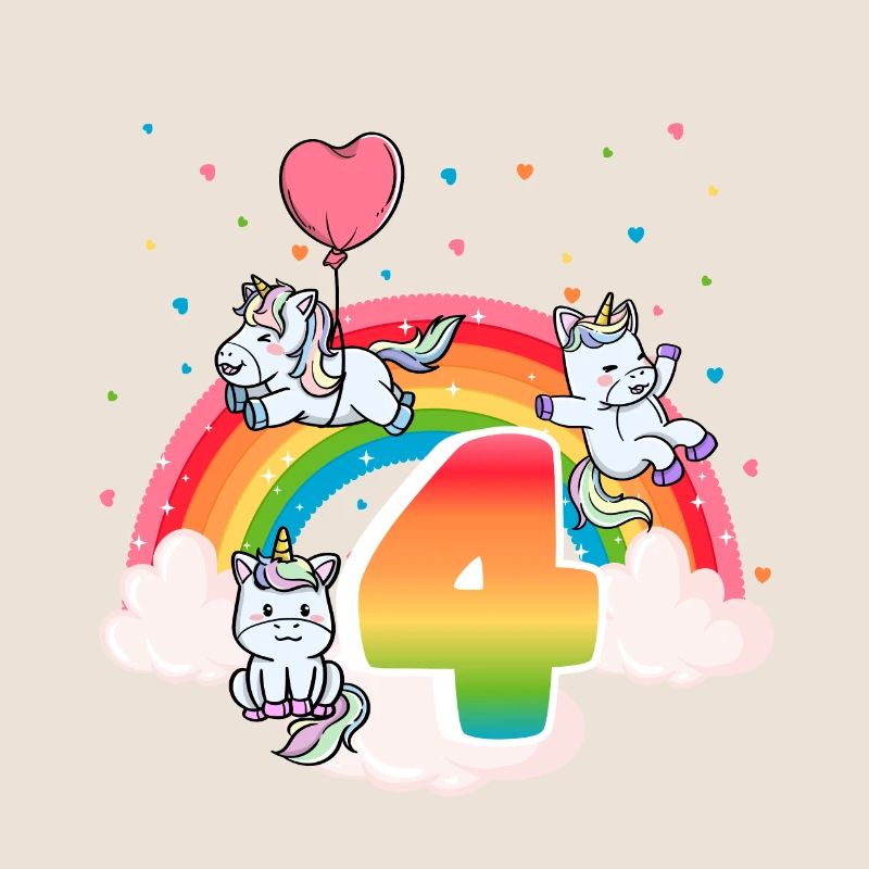 4th Birthday Dabbing Llama Unicorn Sloth | 4th