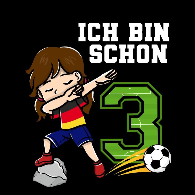 Fußball Mädchen Ich bin schon 3 Geburtstag