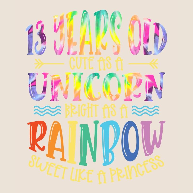 13 ans Mignon comme une licorne brillant comme