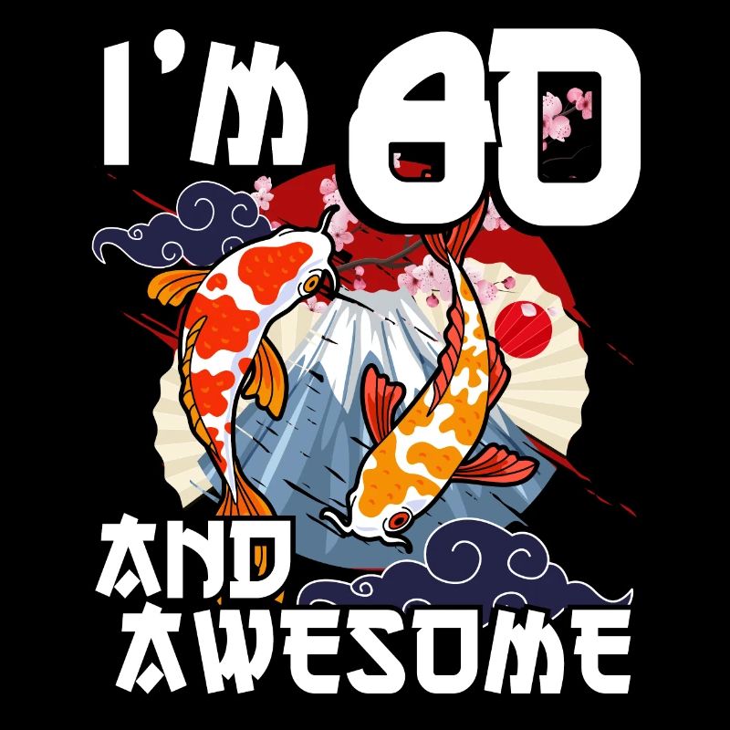 Ich Bin 80 Und Awesome Japanischer Karpfen Koi