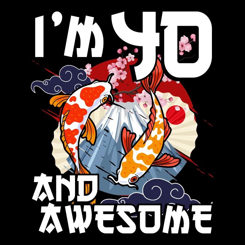 Ich Bin 40 Und Awesome Japanischer Karpfen Koi