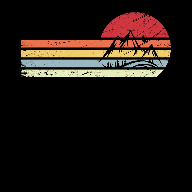 Sun and Retro Lines - Mountain -