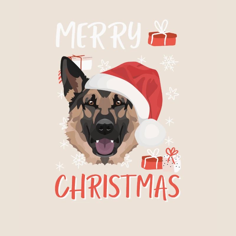 German Shepherd Merry Christmas