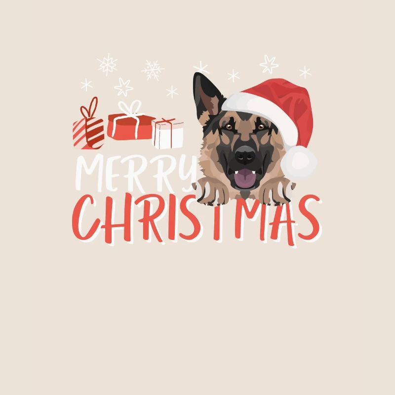 German Shepherd Merry Christmas