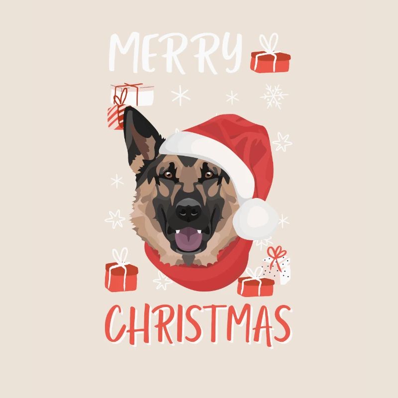 German Shepherd Merry Christmas