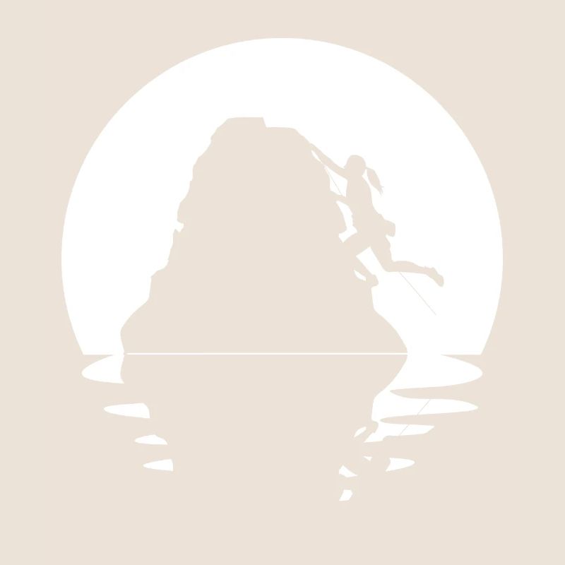 Circle and Reflection - Female Climbing -