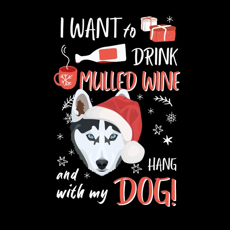 Vin chaud husky Noël