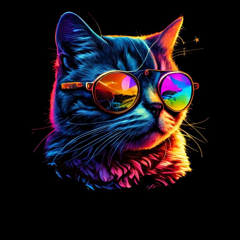 Cat Vaporwave Esthétique Rétro