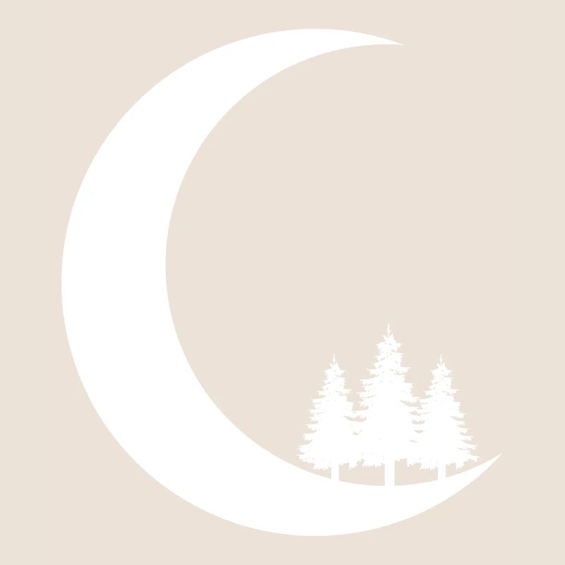 Crescent Moon - Trees -
