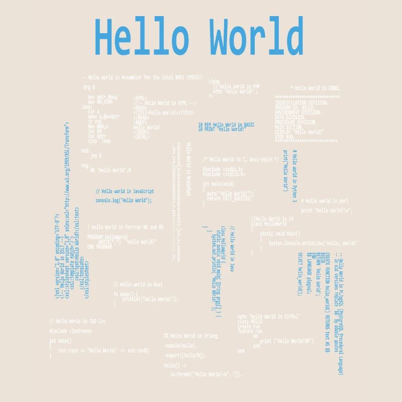 Hello World Programmeur Langages de programmation Nerd