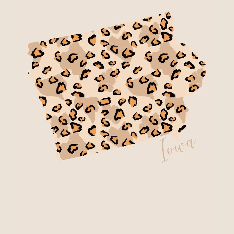 Leopard Pattern Map Leo State Of Iowa