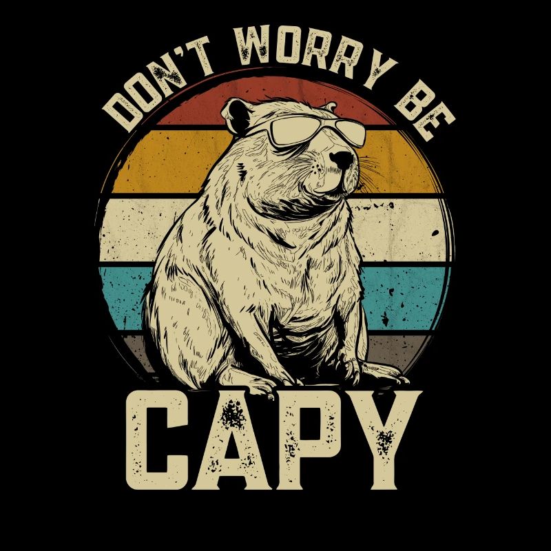 Capybara capybara rétro rongeur animal drôle