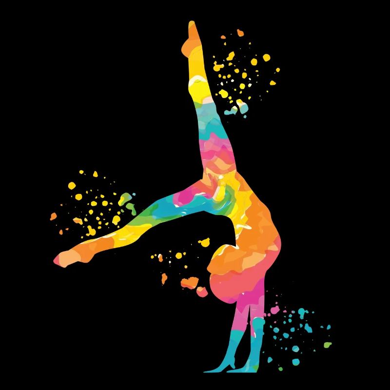 Gymnast with Floor Rhythmic Gymnastics