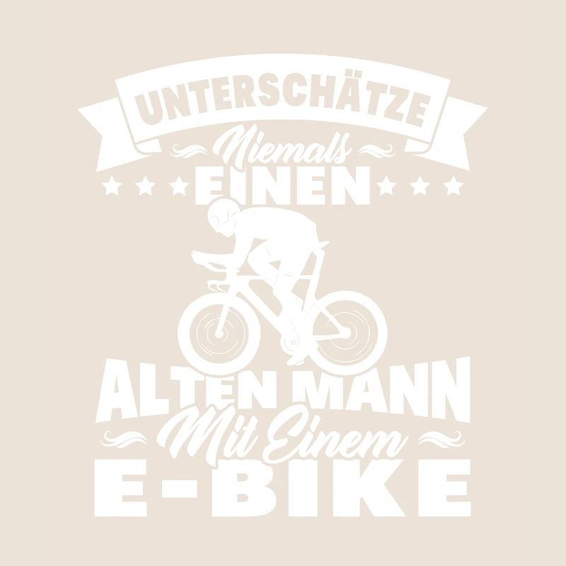 Alten mann mit einem e-bike