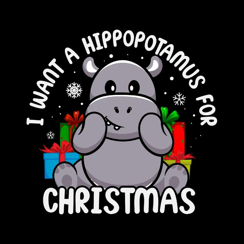 Weihnachten Nilpferd Weihnachtsmann