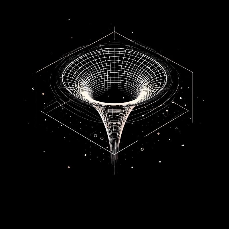 Entonnoir de trou noir dans l’espace