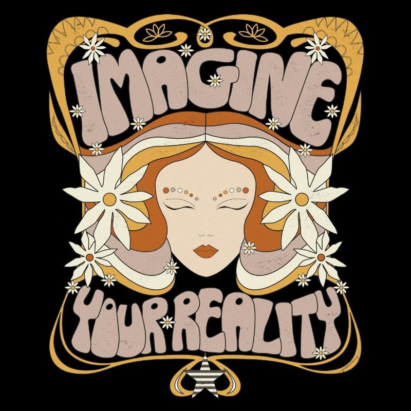 Stellen Sie sich psychedelisches Retro-Vintage-Design vor