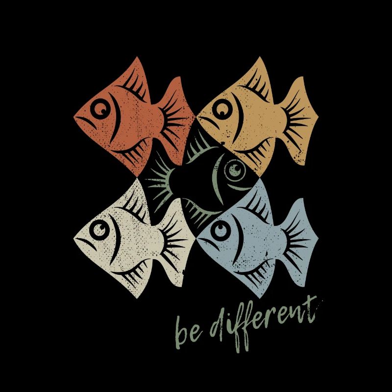 Be different - Fische - gegen den Strom schwimmen