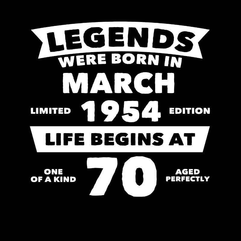 70th Birthday March Vintage 1954 Gift Idea