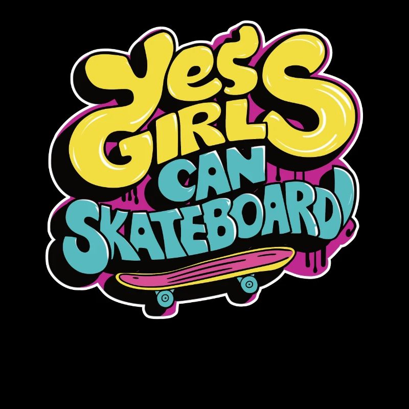 Cooles Skateboard Longboard Skater Mädchen