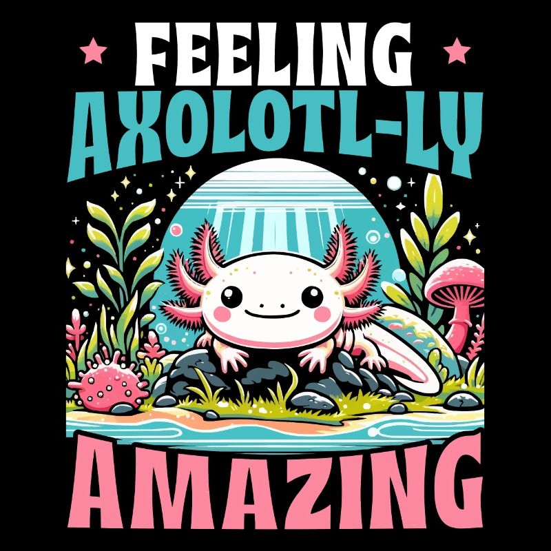 Kawaii Axolotl Walking Fish Mexican