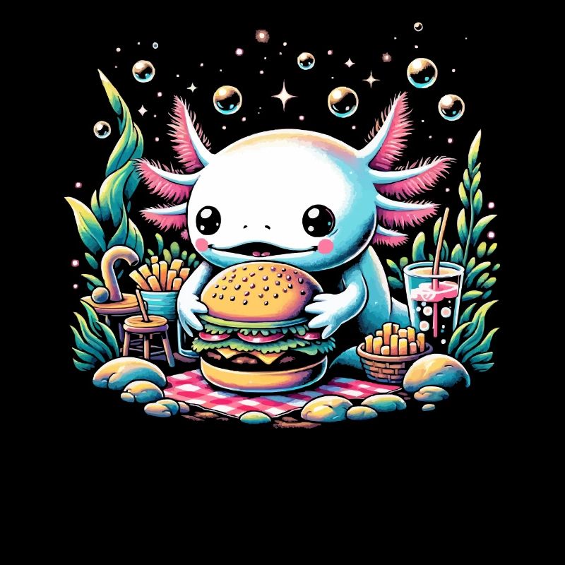 Kawaii Axolotl Walking Fish Mexican