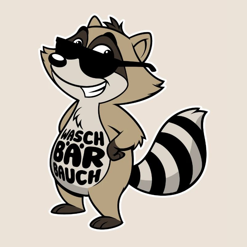 Waschbär Bauch - Waschbrett Bauch Sport Geschenk