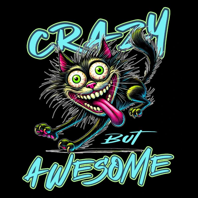 Style de bande dessinée de chat fou mais génial