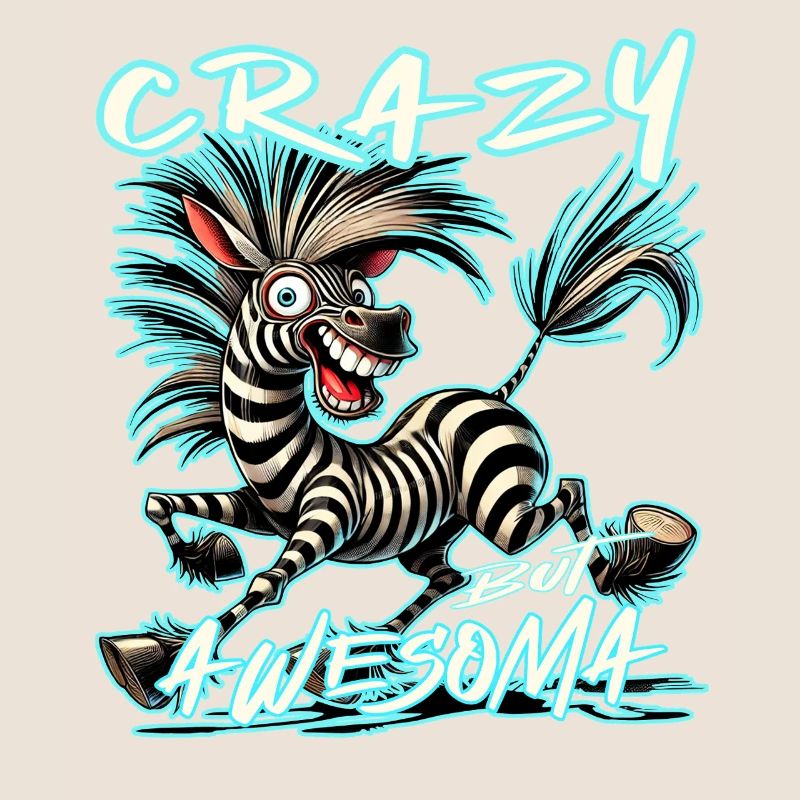 Crazy but Awesome Zebra Comic Stilb