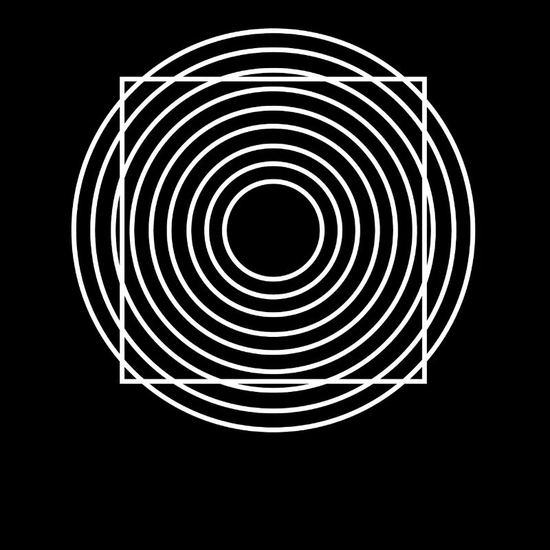 Illusion géométrique cercle lignes carrées