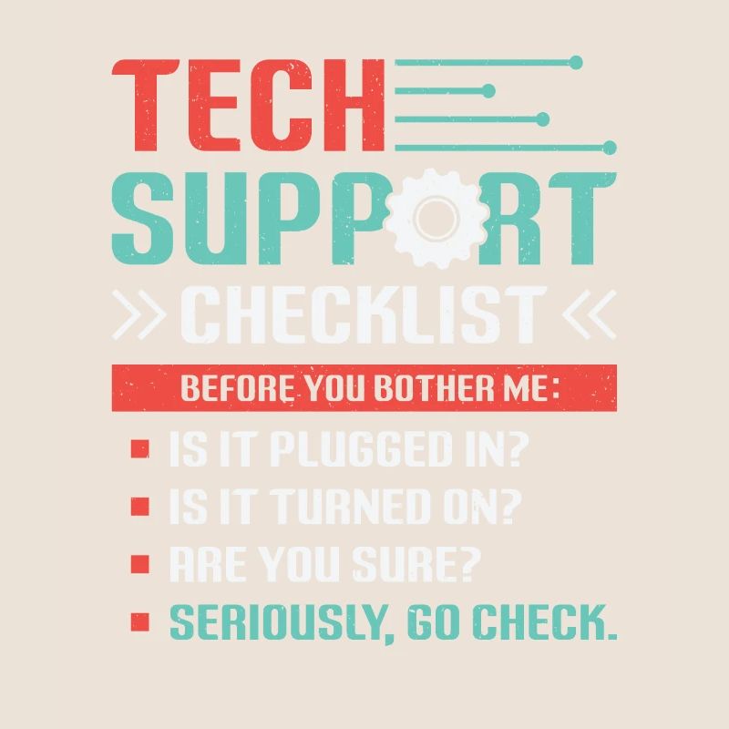 Drôle de liste de contrôle du support technique Helpdesk
