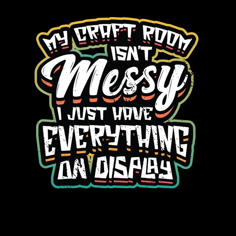 Messy craft room, everything on display