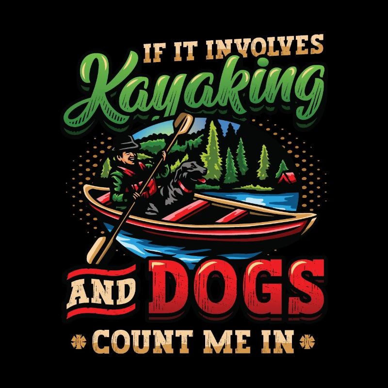 Kayak et chiens, pagaie.