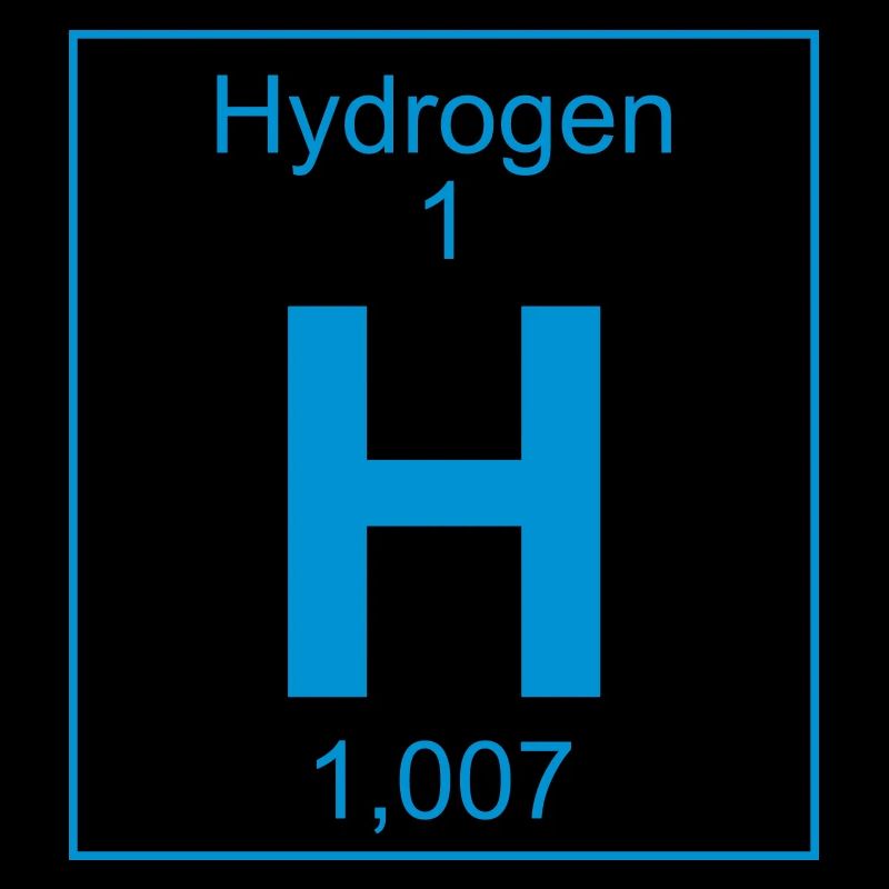 Wasserstoff Atom H 1 Icône de symbole d’élément hydrogène