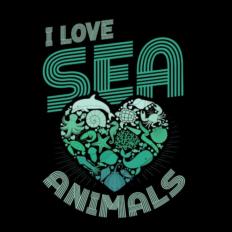 J’aime les créatures marines, en forme de cœur