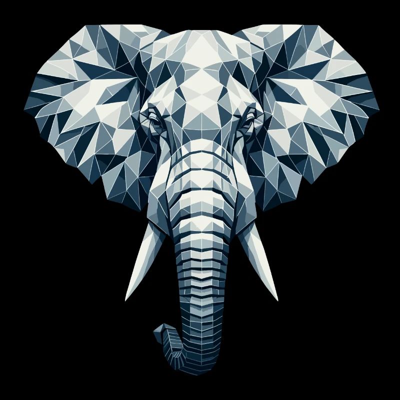 Éléphant géométrique abstrait - Design de couleur