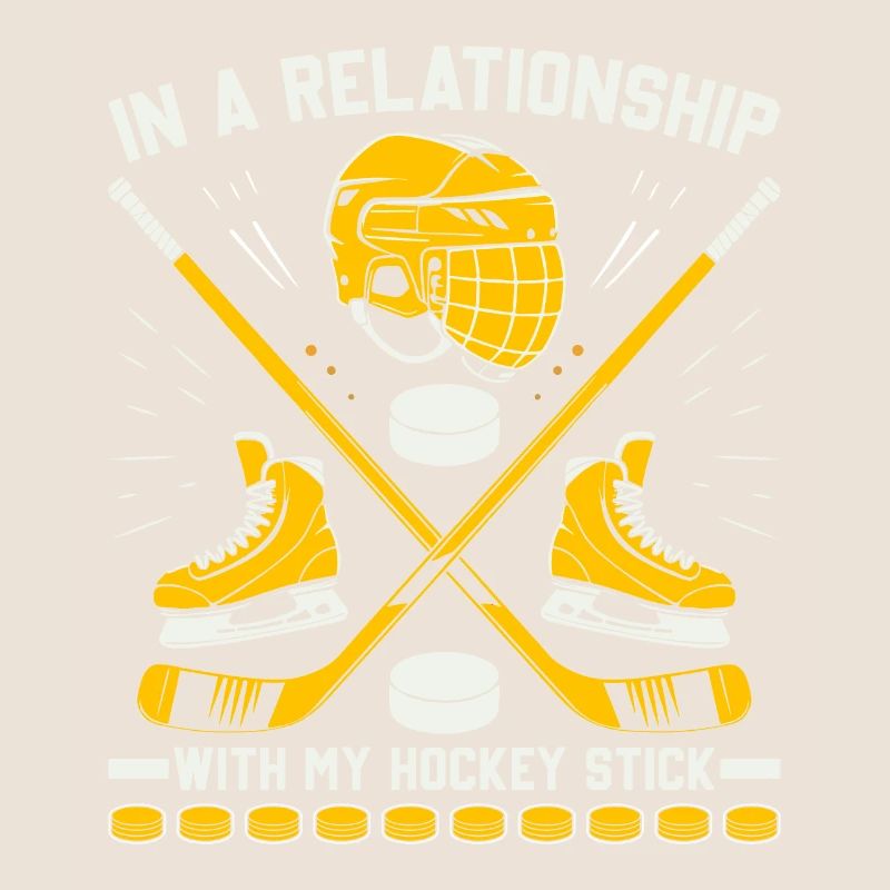 Dans une relation avec mon bâton de hockey.