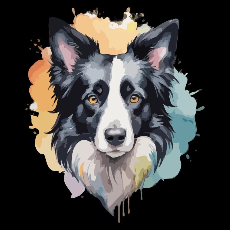Border Collie Hund Cool Bunt