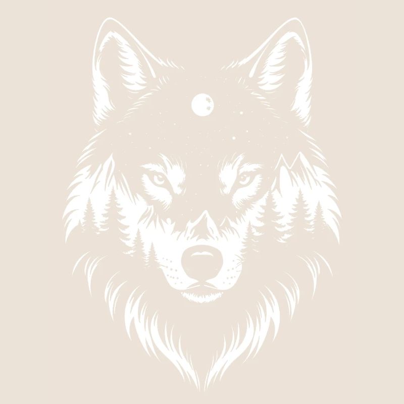 Black Wolf Wolf Portrait. Wolf design