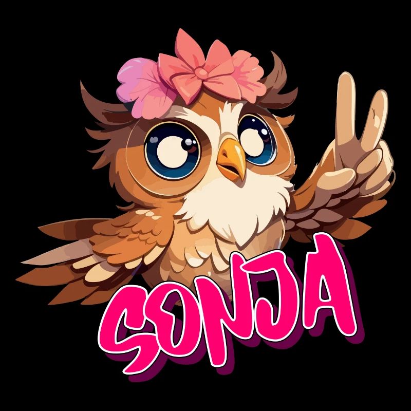 SONJA - Schöner Mädchen Name mit süßer EULE