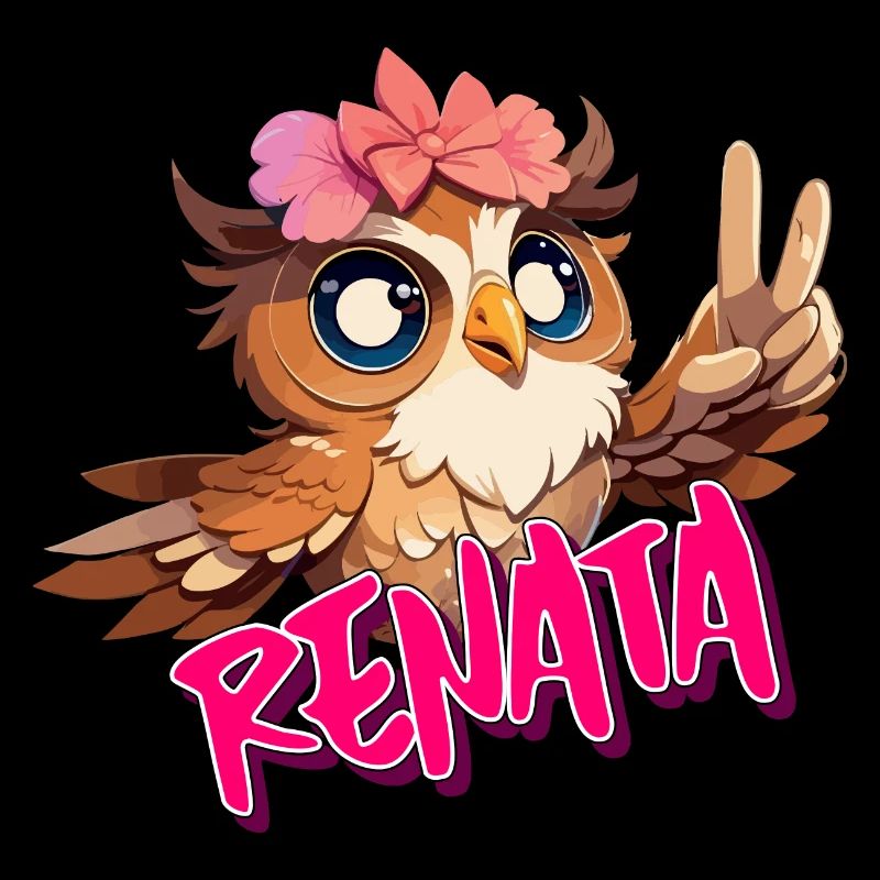 RENATA - Schöner Mädchen Name mit süßer EULE
