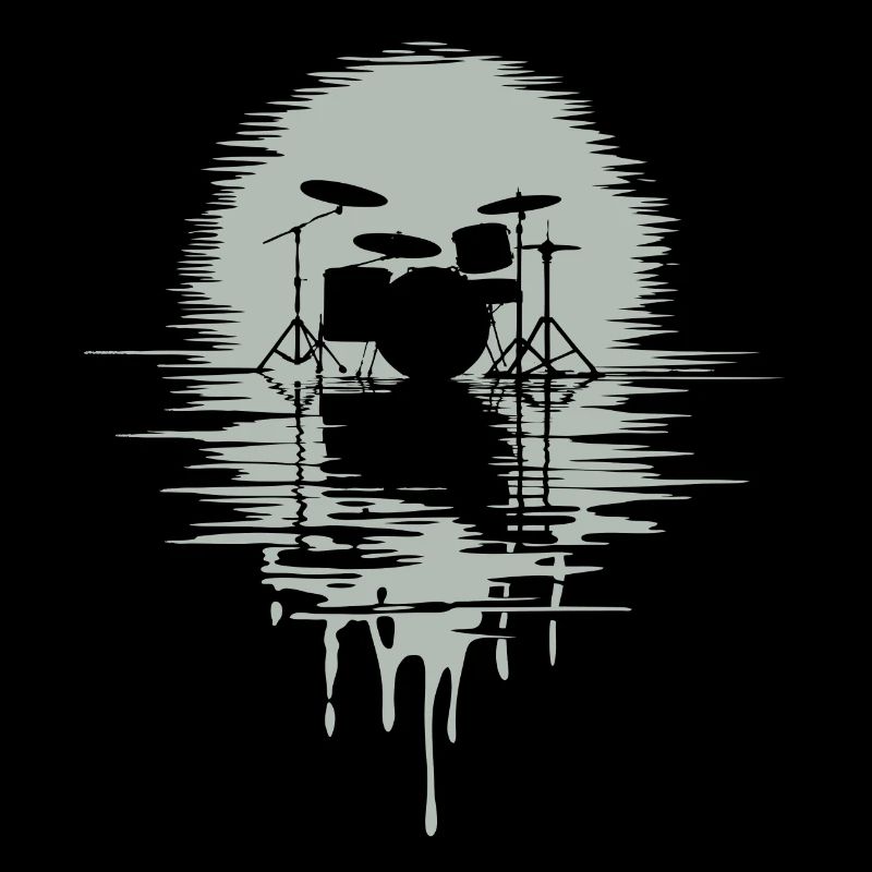 Batterie Silhouette Drum avec réflexion