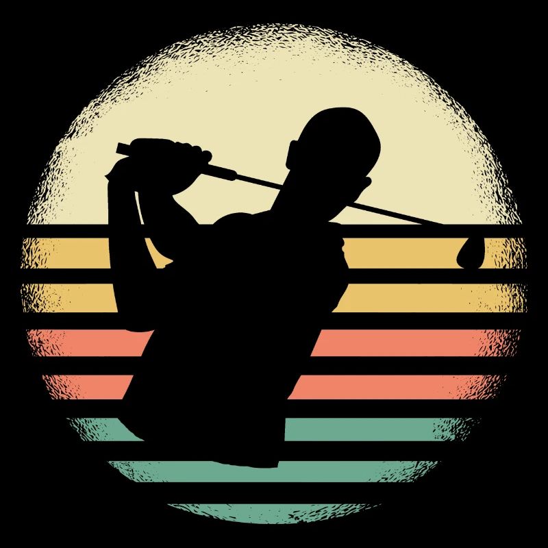 Golfeur Retro Sunset Design