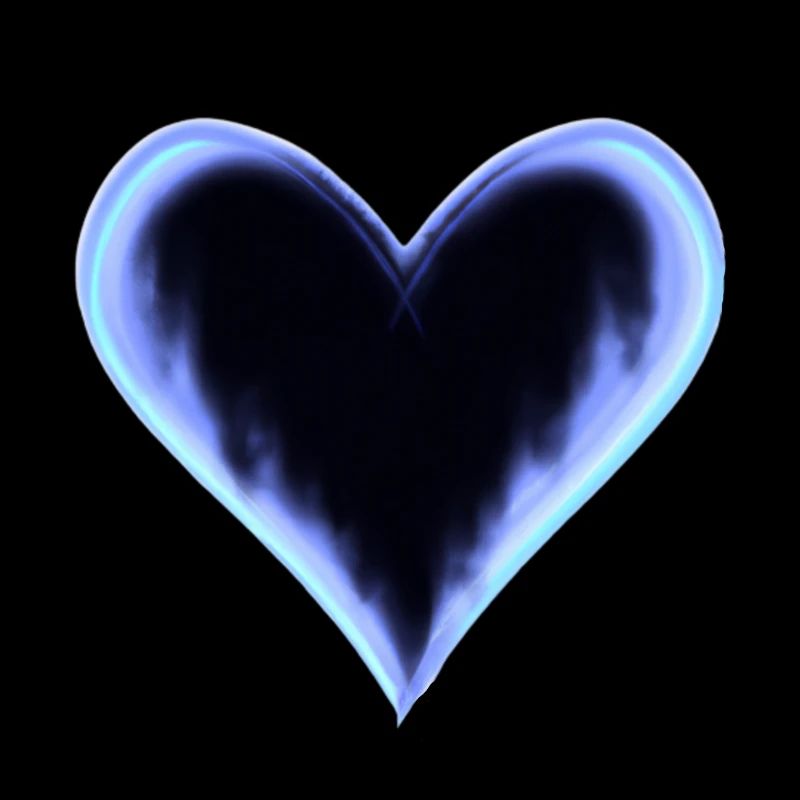 Heart Blue Black Gift Idea Love